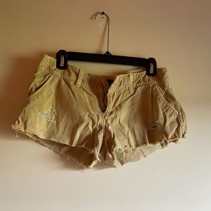 AEO Distressed Khaki Shorts